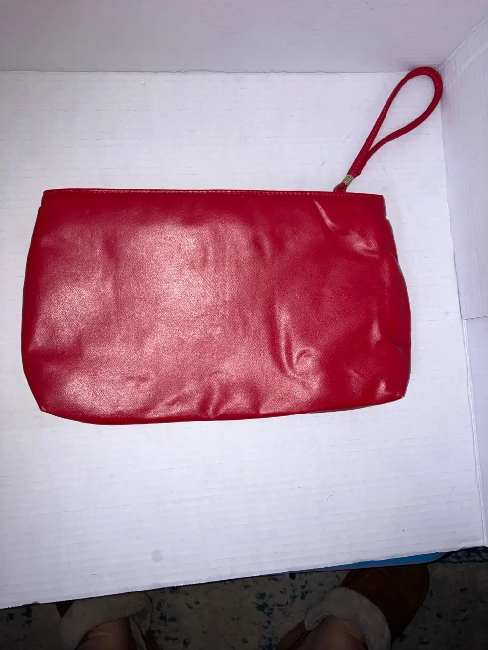 Vintage MCI 1980’s Red Women's Wristlet Clutch 8x13‎ Inches Punk Art Deco Disco